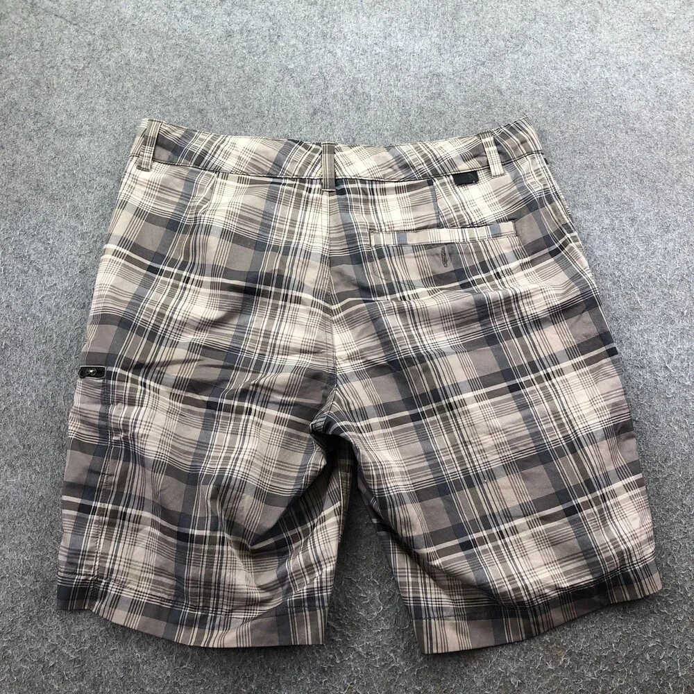 The North Face Shorts Mens 32 Brown Plaid Cargo Nylon 11 Inseam Outdoor Summer